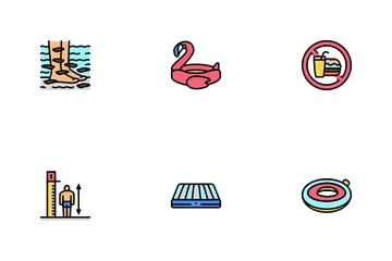 Water Park Attraction And Pool Icon Pack