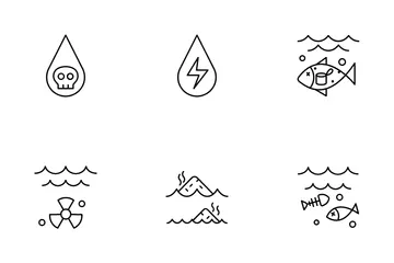 Water Pollution Icon Pack