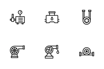 Water Pump Equipment Icon Pack
