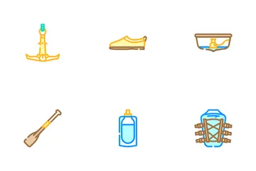 Water Trip Tourism Rafting Icon Pack