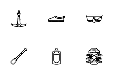 Water Trip Tourism Rafting Icon Pack