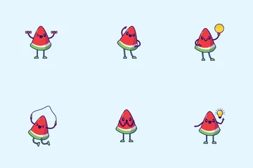 Watermelon Cartoon Cute Character Icon Pack