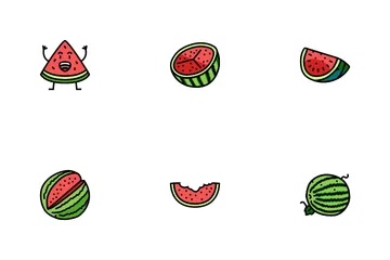 Watermelon Summer Fruit Slice Icon Pack