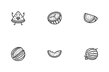 Watermelon Summer Fruit Slice Icon Pack