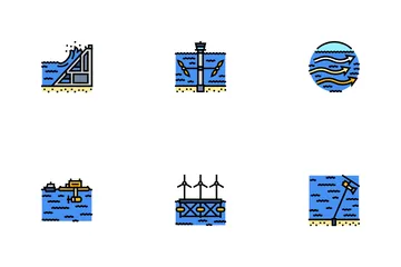 Wave Energy Power Tidal Icon Pack