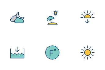 Weather Filled Two Color Icon Pack