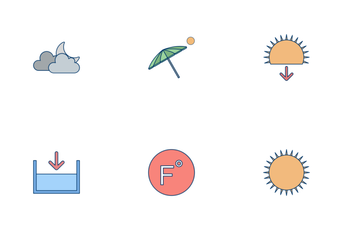 Weather Flat Outline Icon Pack