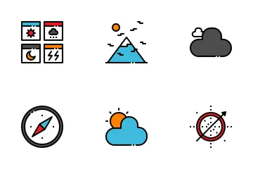 Weather Forecast Fill Outline Icon Pack