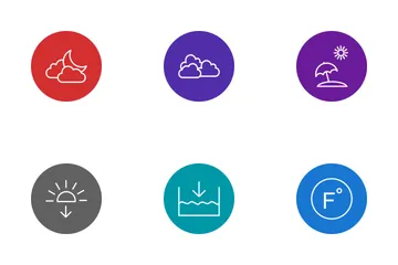 Weather Line Circle Icon Pack