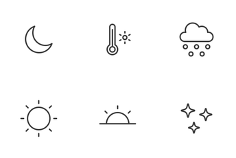 Weather Status (line) Icon Pack