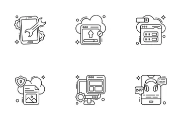 Web And Mobile And Cloud Services Icon Pack