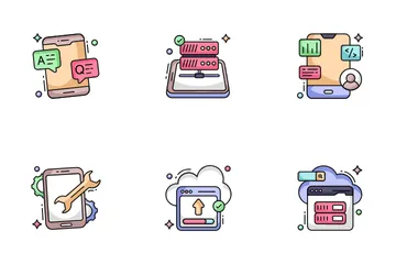Web And Mobile And Cloud Services Icon Pack