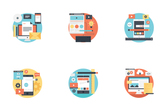 Web Design And Development Flat Icons Icon Pack