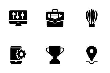 Ícones de glifos de desenvolvimento de web design Pacote de Ícones