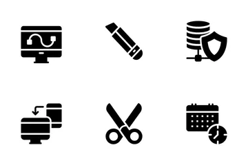 Ícones de glifos de desenvolvimento de web design Pacote de Ícones