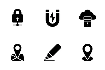 Ícones de glifos de desenvolvimento de web design Pacote de Ícones