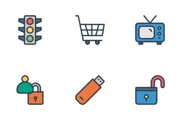 Web Design Development Line Color Icon Pack