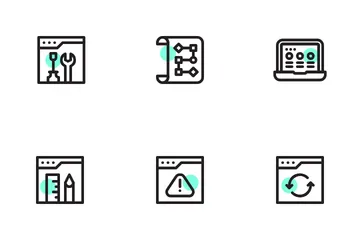 Web Design Development Shape Colours Icon Pack
