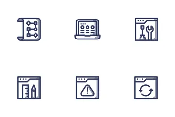 Sviluppo di web design ombreggiato Icon Pack