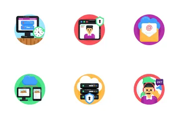 Web Hosting And Cloud Services Icon Pack