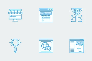 Ícones fofos para Web e SEO Pacote de Ícones