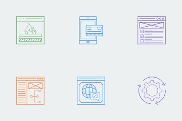 Color de línea web y SEO Paquete de Iconos