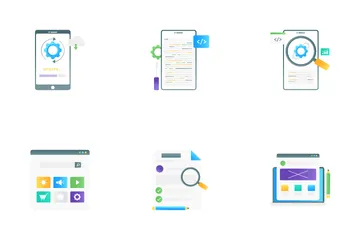 Web- und Mobile-App-Design und -Entwicklung Symbolpack