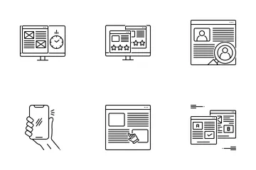Web Usability 1 Line Icon Pack