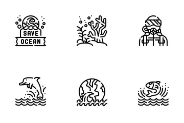 Welttag der Ozeane Symbolpack
