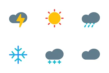 Wetter und Wettervorhersage Symbolpack