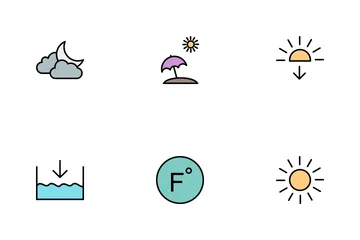 Wetterlinie ausgefüllt Symbolpack