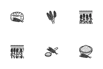 Wheat Grain Bread Harvest Icon Pack