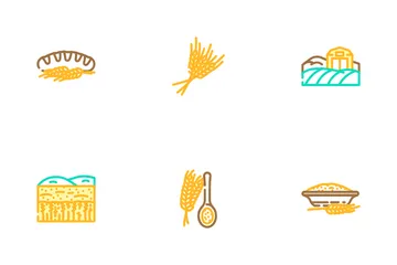 Wheat Grain Cereal Plant Icon Pack