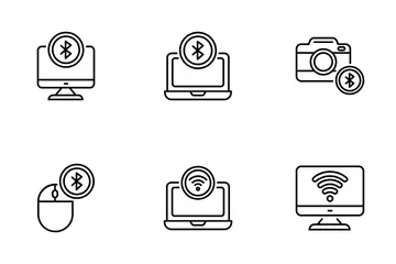 Wi-Fi e Bluetooth Pacote de Ícones