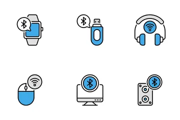 Wi-Fi e Bluetooth Pacote de Ícones