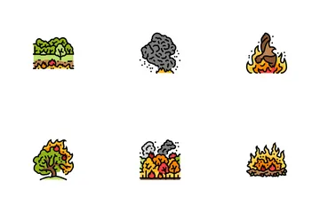 Wildfire Blaze Firestorm Burn Icon Pack