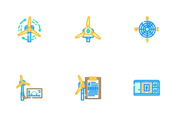 Wind Energy Power Turbine Icon Pack