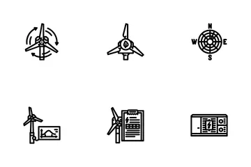 Wind Energy Power Turbine Icon Pack