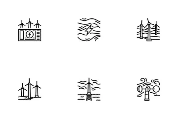 Wind Turbine Power Energy Farm Icon Pack