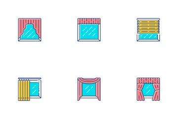 Window And Curtains Icon Pack