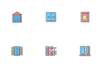 Window And Door Installation Service Icon Pack