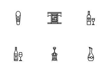 Wine Glass Alcohol Red Bottle Icon Pack