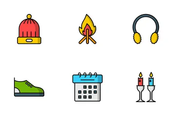 Winter And Winter Camping Icon Pack