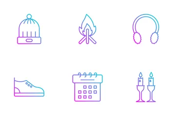 Winter And Winter Camping Icon Pack