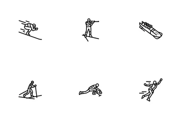 Winter Sport Ski Snow Jump Icon Pack