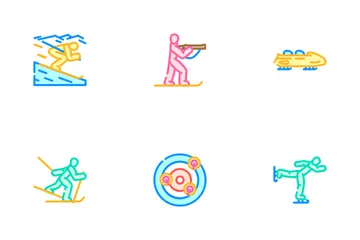 Wintersport Skifahren Snowboarden Symbolpack