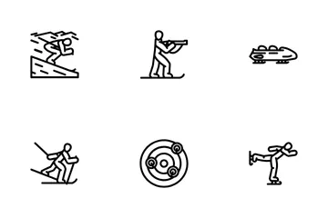 Wintersport Skifahren Snowboarden Symbolpack