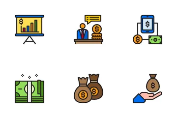 Geschäft und Finanzen Symbolpack