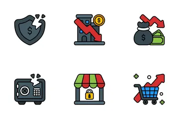 Wirtschaftskrise Paquete de Iconos