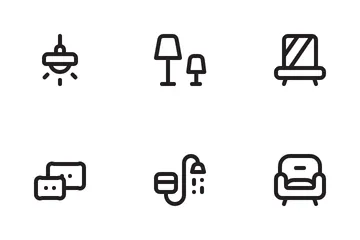Wohnmöbel und Interieur Symbolpack
